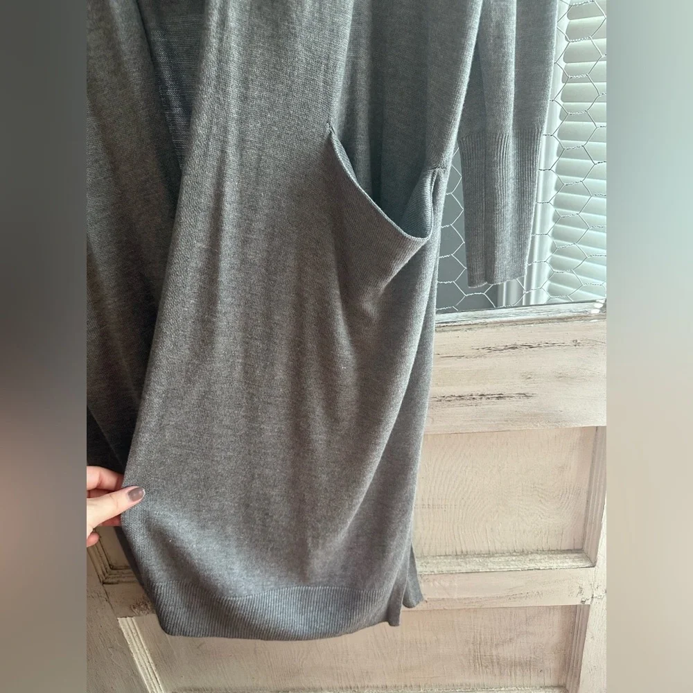 Stylus | Gray Open Front Duster Cardigan